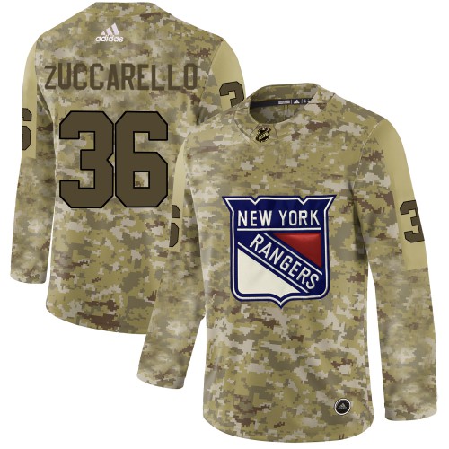 Adidas New York Rangers #36 Mats Zuccarello Camo Authentic Stitched Jersey Men's