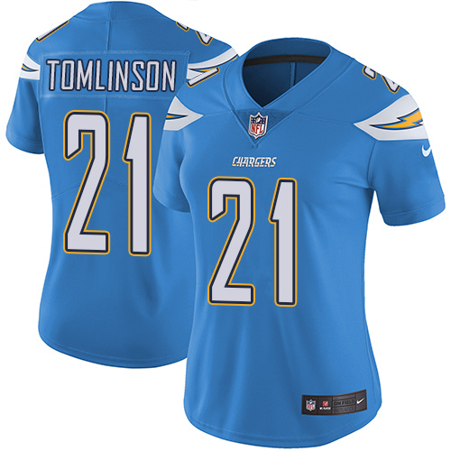 Chargers #21 LaDainian Tomlinson Electric Blue Alternate Women's Stitched Vapor Untouchable Limited Jersey