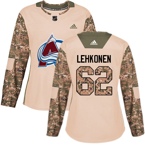 Adidas Colorado Avalanche #62 Artturi Lehkonen Camo Women's Authentic 2017 Veterans Day Stitched Jersey Womens