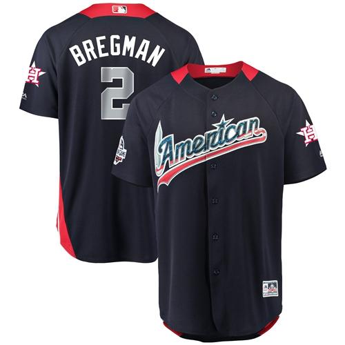 Houston Astros #2 Alex Bregman Navy Blue 2018 All-Star American League Stitched Jersey Men's