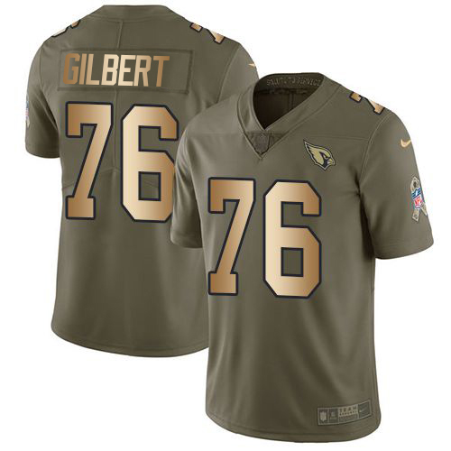 Arizona Cardinals #76 Marcus Gilbert Olive/Gold Youth Stitched Limited 2017 Salute To Service Jersey Youth