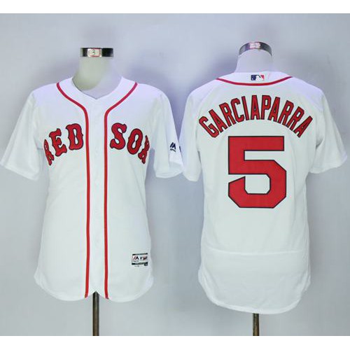 Boston Red Sox #5 Nomar Garciaparra White Flexbase Authentic Collection Stitched Jersey Men's