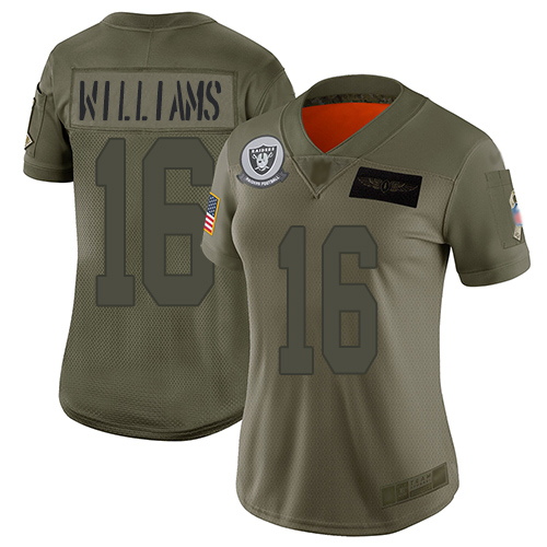 Las Vegas Raiders #16 Tyrell Williams Camo Women's Stitched Limited 2019 Salute to Service Jersey Womens