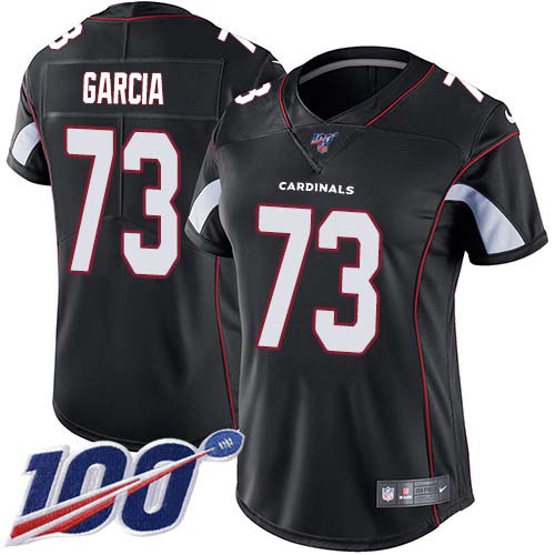 Arizona Cardinals #73 Max Garcia Black Alternate Women's Stitched 100th Season Vapor Untouchable Limited Jersey Womens