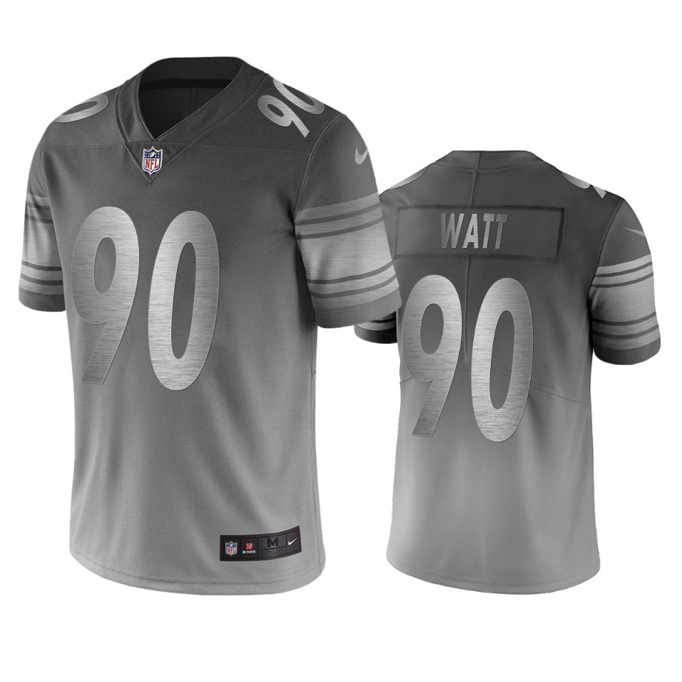 Pittsburgh Steelers #90 T.J. Watt Silver Gray Vapor Limited City Edition Jersey