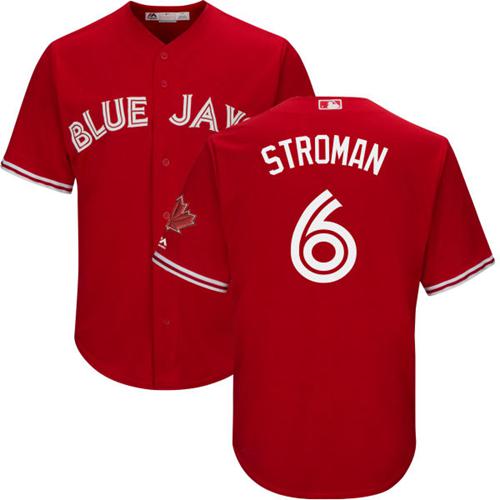 Toronto Blue Jays #6 Marcus Stroman Red New Cool Base Canada Day Stitched Jersey Men's