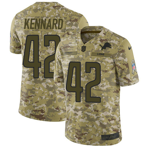 Detroit Lions #42 Devon Kennard Camo Men's Stitched Limited 2018 Salute To Service Jersey Men's
