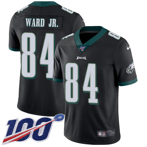 Philadelphia Eagles #84 Greg Ward Jr. Black Alternate Youth Stitched 100th Season Vapor Untouchable Limited Jersey Youth