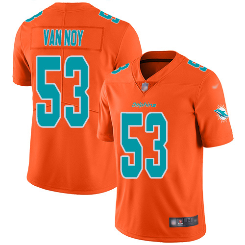 Miami Dolphins #53 Kyle Van Noy Orange Men's Stitched Limited Inverted Legend Jersey Men's