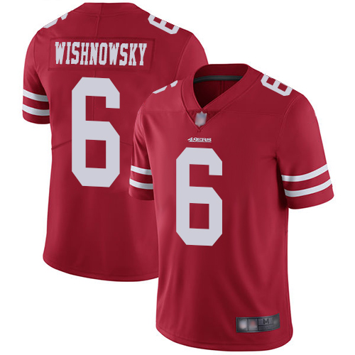 San Francisco 49ers #6 Mitch Wishnowsky Red Team Color Men's Stitched Vapor Untouchable Limited Jersey Men's
