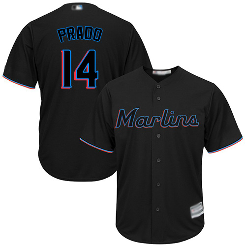 Miami Marlins #14 Martin Prado Black Cool Base Stitched Youth Jersey Youth