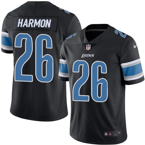 Detroit Lions #26 Duron Harmon Black Youth Stitched Limited Rush Jersey Youth