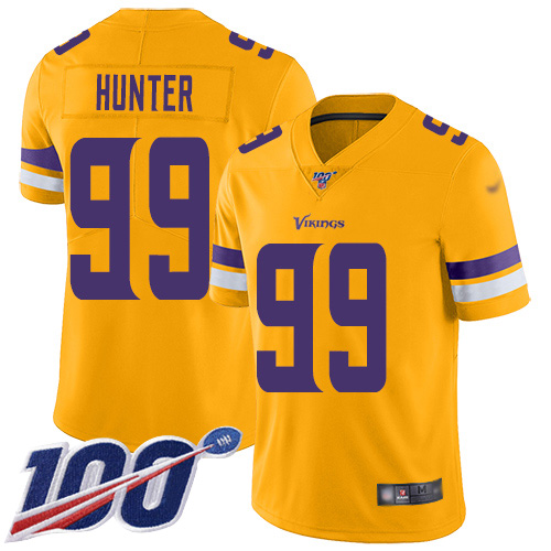 Vikings #99 Danielle Hunter Gold Men's Stitched Limited Inverted Legend 100th Season Jersey