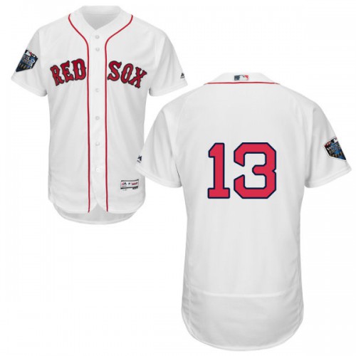 Boston Red Sox #13 Hanley Ramirez White Flexbase Authentic Collection 2018 World Series Stitched Jersey Men's