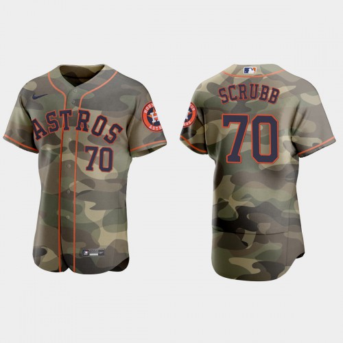 Houston Houston Astros #70 Andre Scrubb Men's 2021 Armed Forces Day Authentic Jersey -Camo Men's