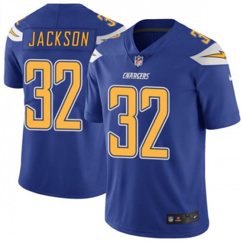 Los Angeles Chargers #32 Justin Jackson Electric Blue Men's Stitched Limited Rush Jersey Men's