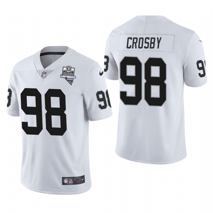 Men's Youth Women's Las Vegas Raiders #98 Maxx Crosby 2020 Inaugural Season Vapor Limited Jersey White