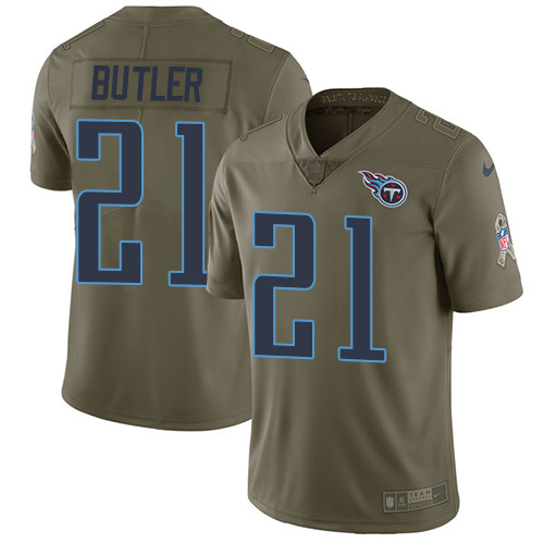 Tennessee Titans #21 Malcolm Butler Olive Men's Stitched Limited 2017 Salute To Service Jersey Men's