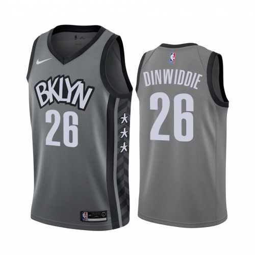 Brooklyn Nets #26 Spencer Dinwiddie Gray Womens Swingman Statement Edition Jersey Womens