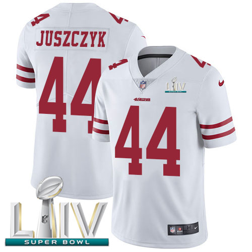 49ers #44 Kyle Juszczyk White Super Bowl LIV 2020 Men's Stitched Vapor Untouchable Limited Jersey