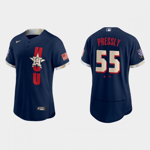 Houston Houston Astros #55 Ryan Pressly 2021 All Star Game Authentic Navy Jersey Men's