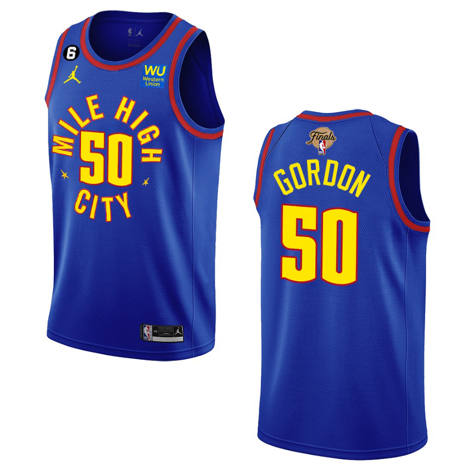 Denver Nuggets #50 Aaron Gordon Navy 2023 Finals Patch Statement Edition Jersey