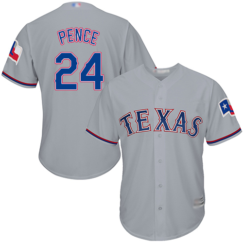 Texas Rangers #24 Hunter Pence Grey Cool Base Stitched Youth Jersey Youth