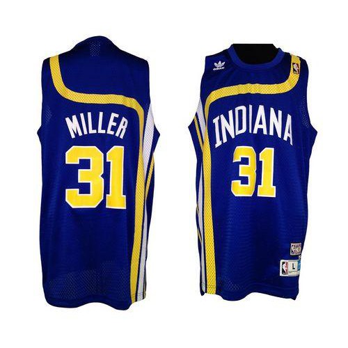Indiana Pacers #31 Reggie Miller Blue ABA Hardwood Classic Stitched Jersey Mens