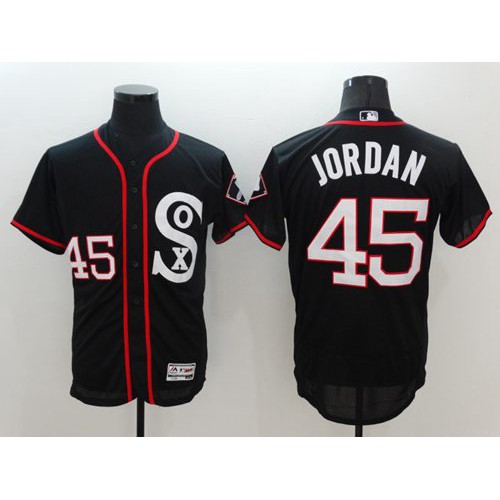 Chicago White Sox #45 Michael Jordan Black New Flexbase Authentic Collection Stitched Jersey Men's