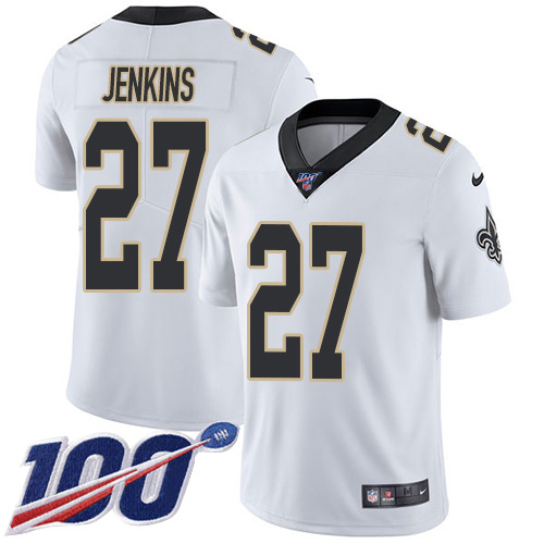 New Orleans Saints #27 Malcolm Jenkins White Men's Stitched 100th Season Vapor Untouchable Limited Jersey Men's