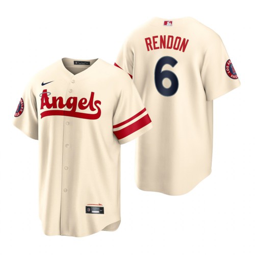 Los Angeles Los Angeles Angels #6 Anthony Rendon Cream Men's 2022 City Connect Game Jersey Men's