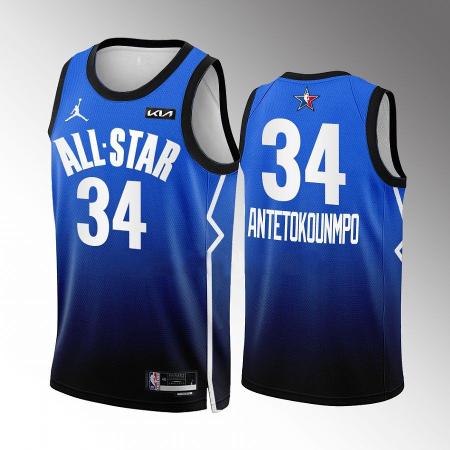 Milwaukee Bucks #34 Giannis Antetokounmpo Blue 2023 All-Star Game Jersey