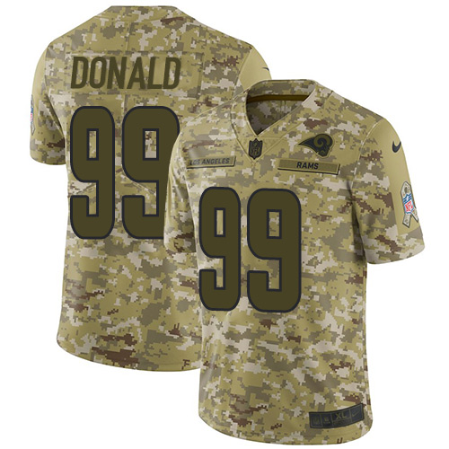 Rams #99 Aaron Donald Camo Men's Stitched Limited 2018 Salute To Service Jersey