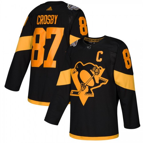 adidas Pittsburgh Penguins #87 Sidney Crosby Black 2019 Stadium Series Authentic Stitched Jersey Men's