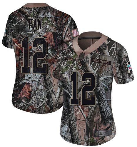 Seahawks #12 Fan Camo Women's Stitched Limited Rush Realtree Jersey