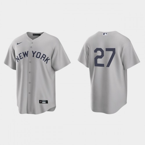New York New York Yankees #27 Giancarlo Stanton Men's Gray 2021 Field of Dreams Game Jersey Men's