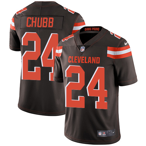 Browns #24 Nick Chubb Brown Team Color Youth Stitched Vapor Untouchable Limited Jersey