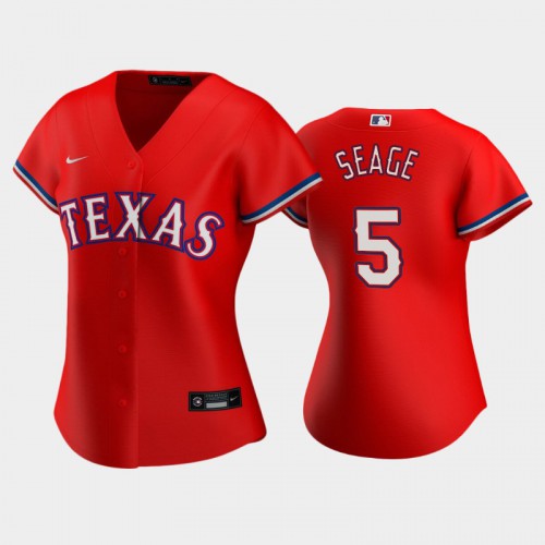 Texas Texas Rangers #5 Corey Seager Replica Alternate Red Women's Jersey Womens