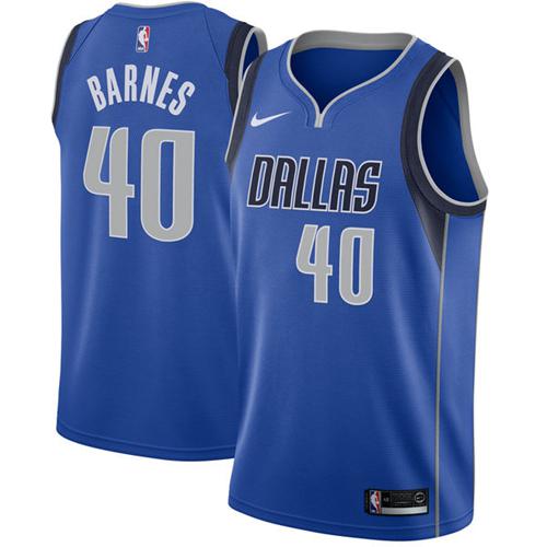 Dallas Mavericks #40 Harrison Barnes Royal Swingman Icon Edition Jersey Mens