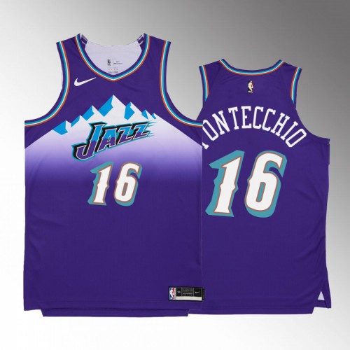 Utah Utah Jazz #16 Simone Fontecchio Mens Purple 2022-23 Classic Edition Jersey Mens