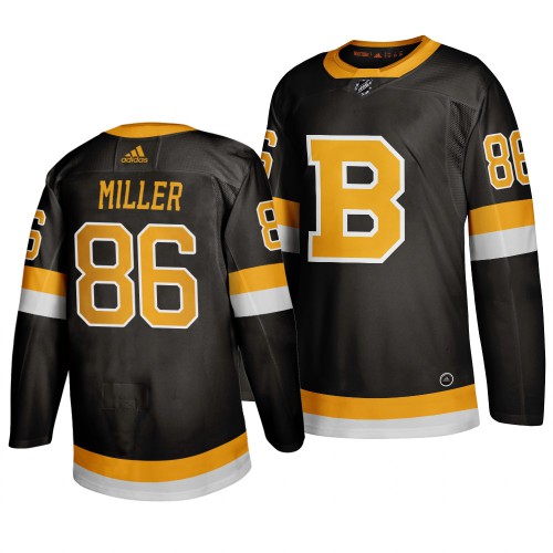 Adidas Boston Boston Bruins #86 Kevan Miller Black 2019-20 Authentic Third Stitched Jersey Men's