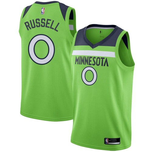 Minnesota Timberwolves #0 DAngelo Russell Green Swingman Statement Edition Jersey Mens