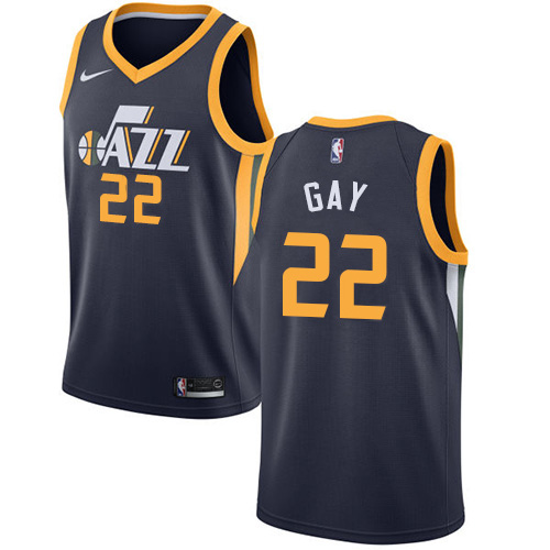 Utah Jazz #22 Rudy Gay Navy Youth Swingman Icon Edition Jersey Youth