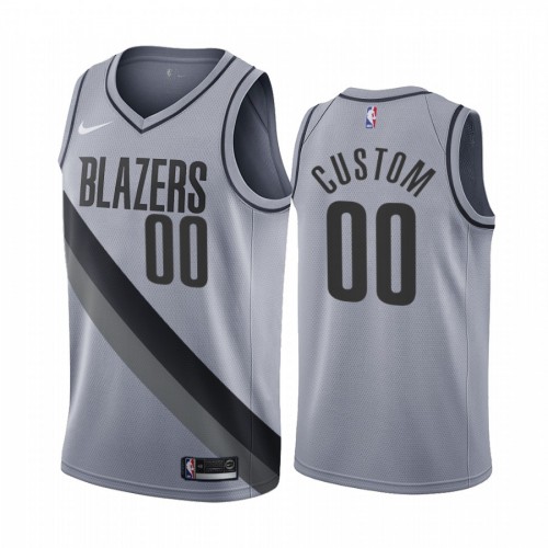 Portland Trail Blazers Personalized Gray Swingman 2020-21 Earned Edition Jersey