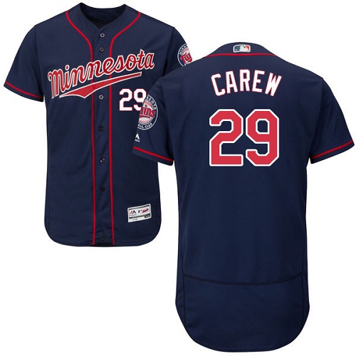 Minnesota Twins #29 Rod Carew Navy Blue Flexbase Authentic Collection Stitched Jersey Men's