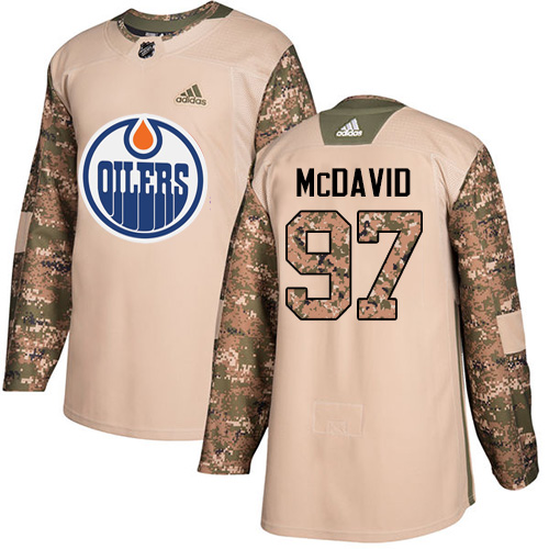 Adidas Edmonton Oilers #97 Connor McDavid Camo Authentic 2017 Veterans Day Stitched Youth Jersey Youth