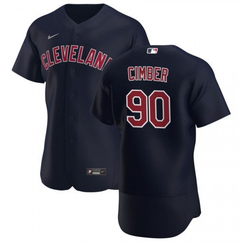 Cleveland Guardians #90 Adam Cimber Men's Navy Alternate 2020 Authentic Player Jersey Men's