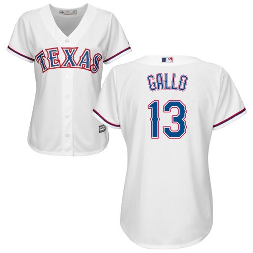Texas Rangers #13 Joey Gallo White Home Women's Stitched Jersey Womens
