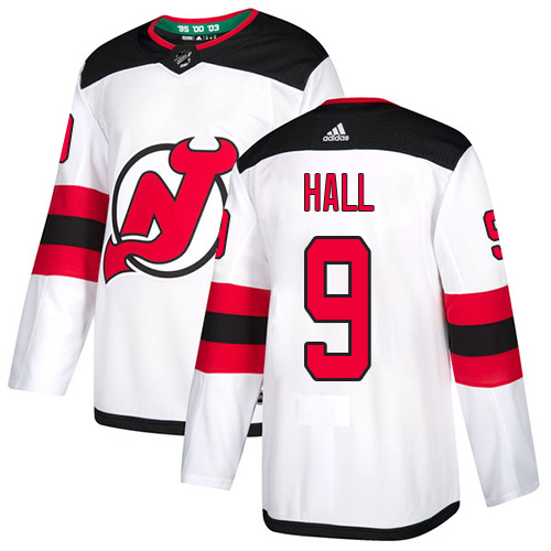 Adidas New Jersey Devils #9 Taylor Hall White Road Authentic Stitched Jersey Men's