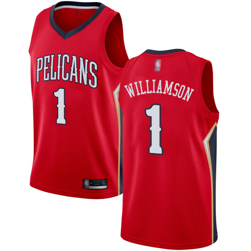 New Orleans Pelicans #1 Zion Williamson Red Womens Swingman Statement Edition Jersey Womens